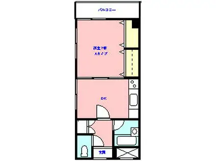 ルミエール幕張(1DK/2階)の間取り写真