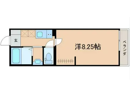 ポミエ・KOKO中倉(1K/2階)の間取り写真