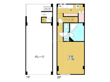 SEA SIDE-10(1K/1階)の間取り写真