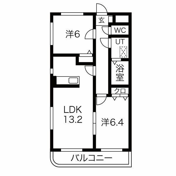 COMFORT PALACE(2LDK/3階)の間取り写真
