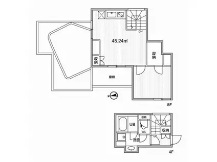 アスティーレ市谷柳町(1LDK/4階)の間取り写真