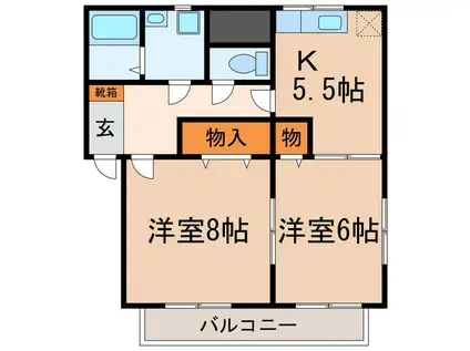 アカデミーセザンヌ(2K/2階)の間取り写真