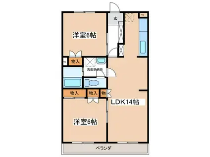 ナカタマンションナウ3(2LDK/2階)の間取り写真