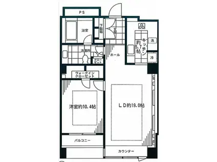 ザ・ウエストミンスター六本木(1LDK/9階)の間取り写真