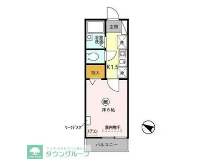 グリーンパーク(1K/2階)の間取り写真