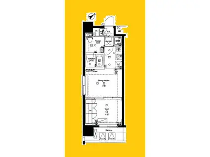 LUXURY APARTMENT YOKOHAMA KOGANECHO(1DK/5階)の間取り写真