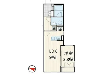 LA DOUCEUR西落合(1LDK/2階)の間取り写真