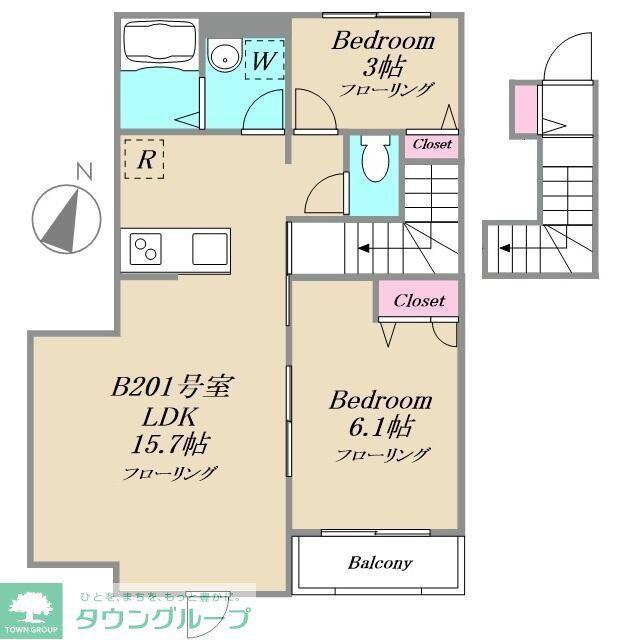 IHANA GARDEN(2LDK/2階)の間取り写真
