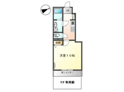 グリーンフィールド(1K/1階)の間取り写真