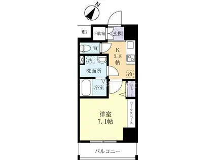 グラーヴェ三の丸(1K/11階)の間取り写真