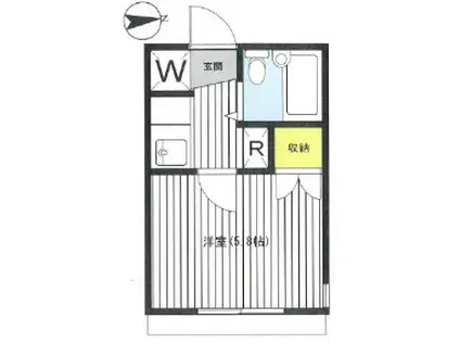 ストークハイツ三田(1K/1階)の間取り写真