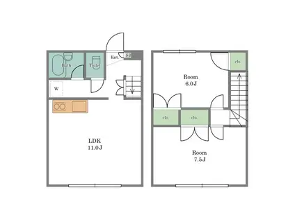 アゼリア60B(2LDK/1階)の間取り写真