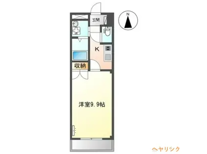 サンシャイン ビレッジ(1K/2階)の間取り写真