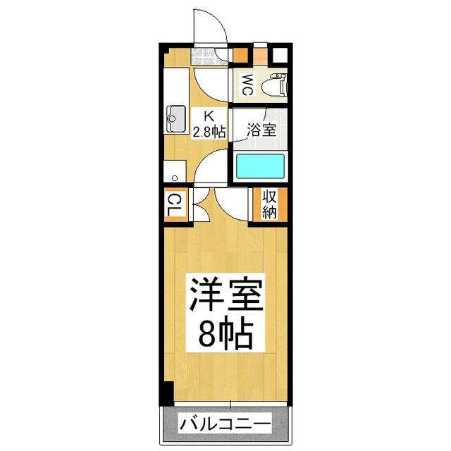 ヒューマンライフギブアンドギブB(1K/2階)の間取り写真