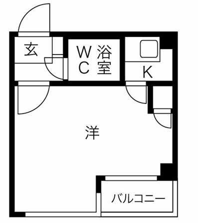 アパートメント新深江(1K/3階)の間取り写真