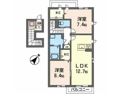 ベルタウンIV(2LDK/2階)の間取り写真