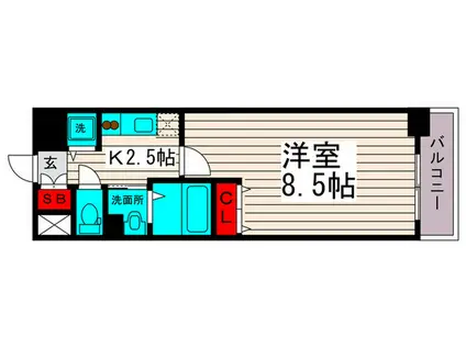 WAVE谷在家(1K/5階)の間取り写真