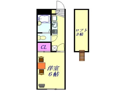 レオパレスレジデンス(1K/2階)の間取り写真