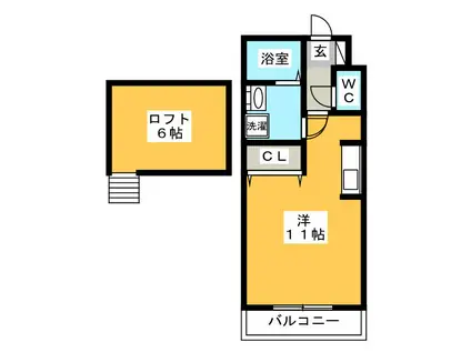 プラムハウス(1K/2階)の間取り写真