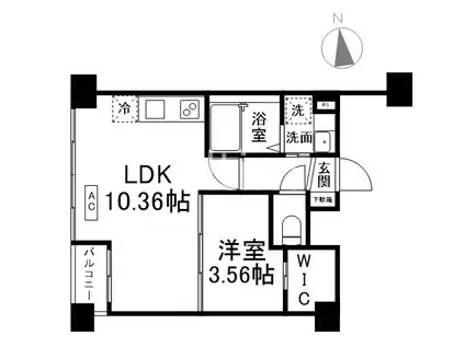 プラネシア東山三条(1LDK/3階)の間取り写真