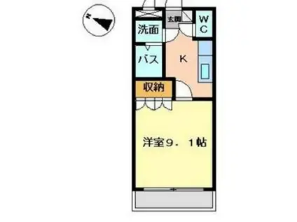 プランドール・ソフィア(1K/1階)の間取り写真