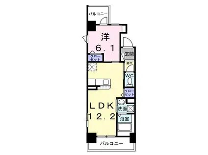 レパラール関口(1LDK/8階)の間取り写真