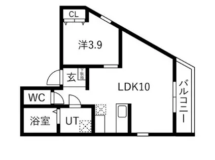 名鉄常滑線 道徳駅 徒歩6分 3階建 築1年(1LDK/3階)の間取り写真