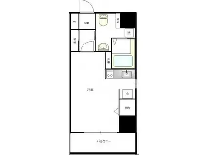 ウエスト・K(ワンルーム/7階)の間取り写真