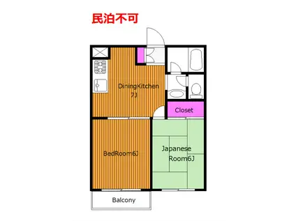 本町グリーンハイツ MD(2DK/1階)の間取り写真