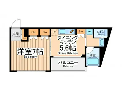 ラフィーノタマガワ(1DK/6階)の間取り写真