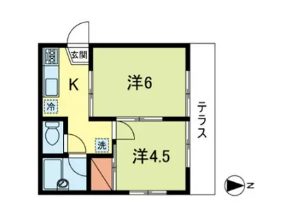 ドウェル・リラ(2K/1階)の間取り写真