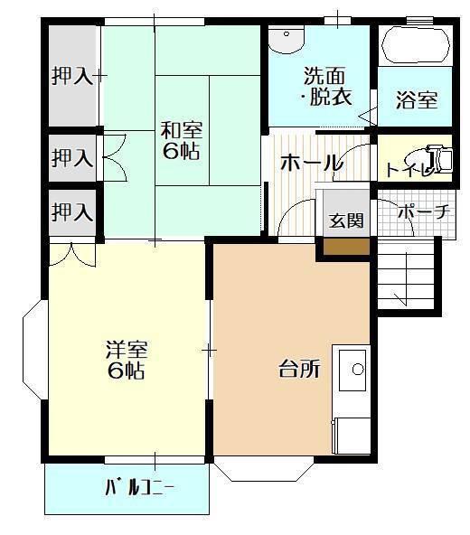 天沼ハイツ(2DK/1階)の間取り写真
