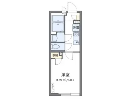 高砂レジデンス(1K/2階)の間取り写真