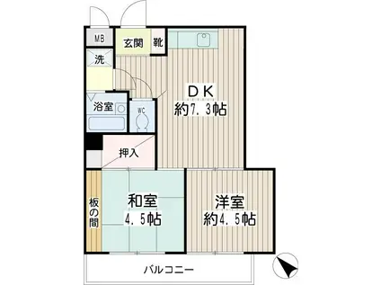 アーバン磯子(2DK/2階)の間取り写真