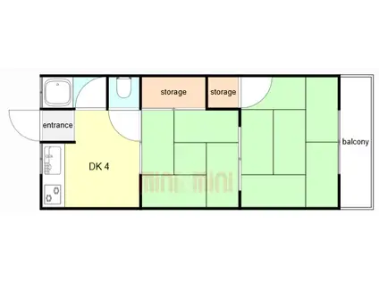 第二グリーンハウス(2DK/2階)の間取り写真