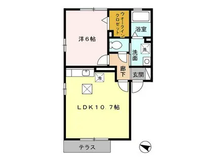 ボンヌ・シャンス(1LDK/1階)の間取り写真