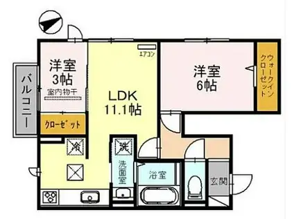 令和高浜館/1F(2LDK/1階)の間取り写真