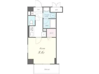 プラシード青山(1K/3階)の間取り写真