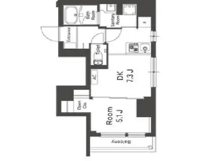 BELLEVIAGE KURAMAE(1DK/7階)の間取り写真