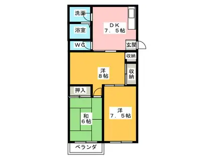 コーポ橋本(3DK/2階)の間取り写真