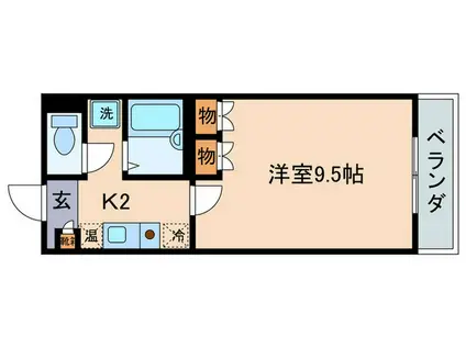 RACOOND1(1K/3階)の間取り写真