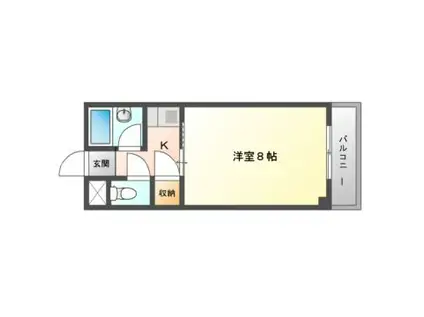 ロータリーマンション萱島西(1K/3階)の間取り写真