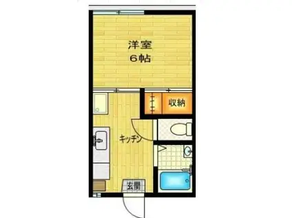 コーポひまわり(1K/1階)の間取り写真