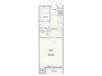 ガイア上池台(1K/2階)の間取り写真