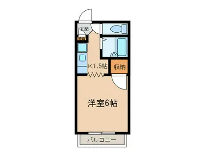 サープラスビザビー(1K/2階)の間取り写真
