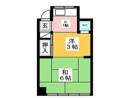 杉山ビル(2K/3階)の間取り写真