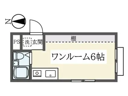 清水が丘ヒルズ(ワンルーム/2階)の間取り写真