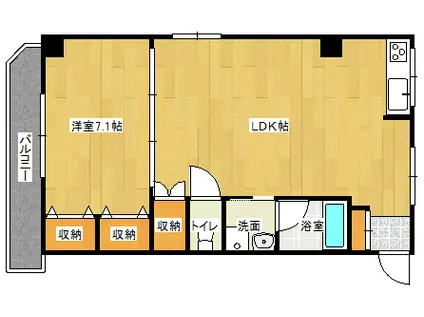 イシダマンション中広(2LDK/2階)の間取り写真