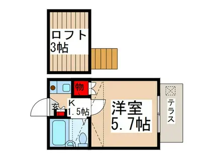 HERT FORD(1K/1階)の間取り写真