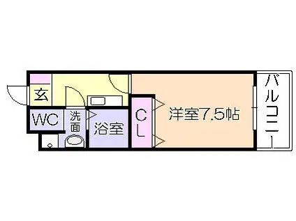 ACTIVE UMEMITSU(1K/2階)の間取り写真